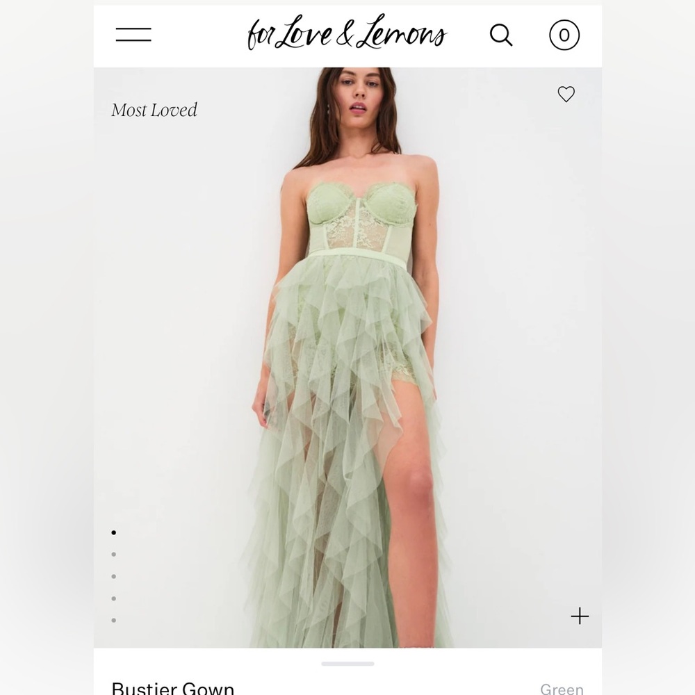 For love and lemons Green Bustier Gown long